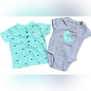 CARTERS- Baby Boy- 3M- 2 piece, Dinosaur Printed Tee Shirt and Onesie